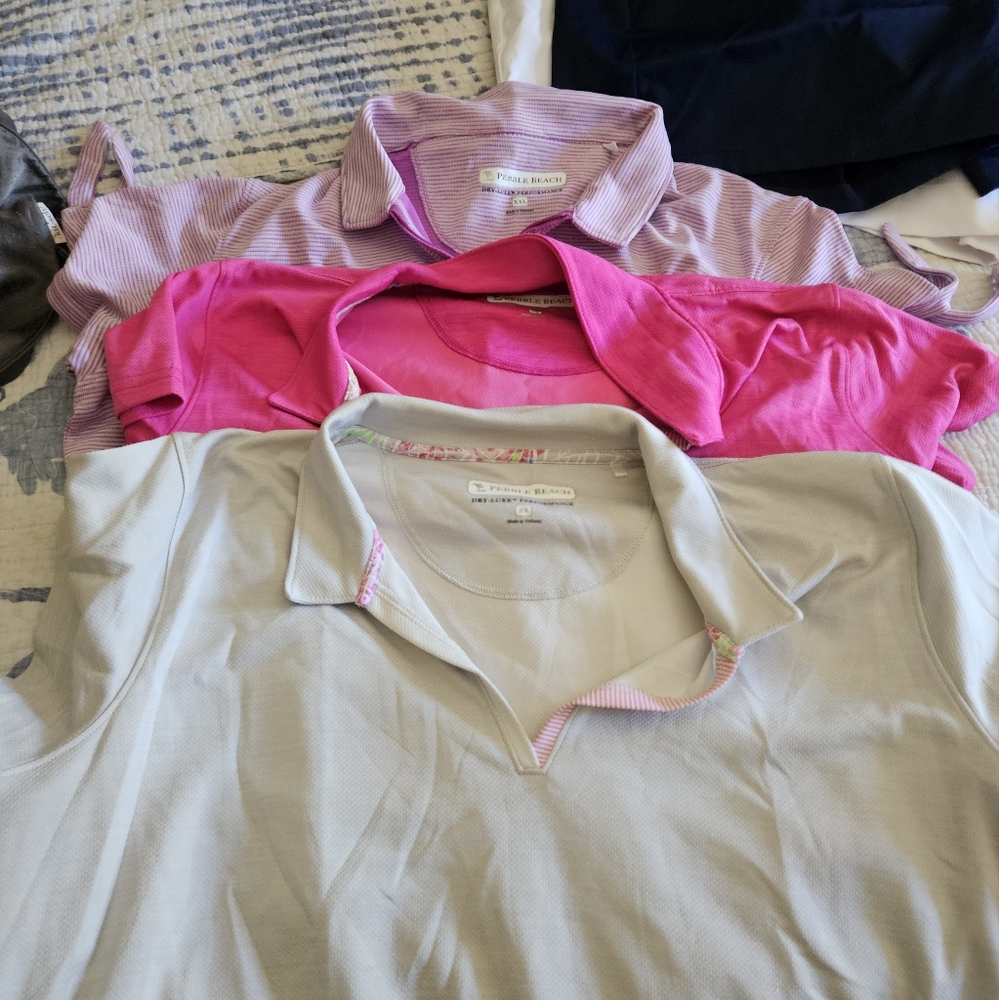 Pebble Beach Pink and Gray Women's Polo Set
